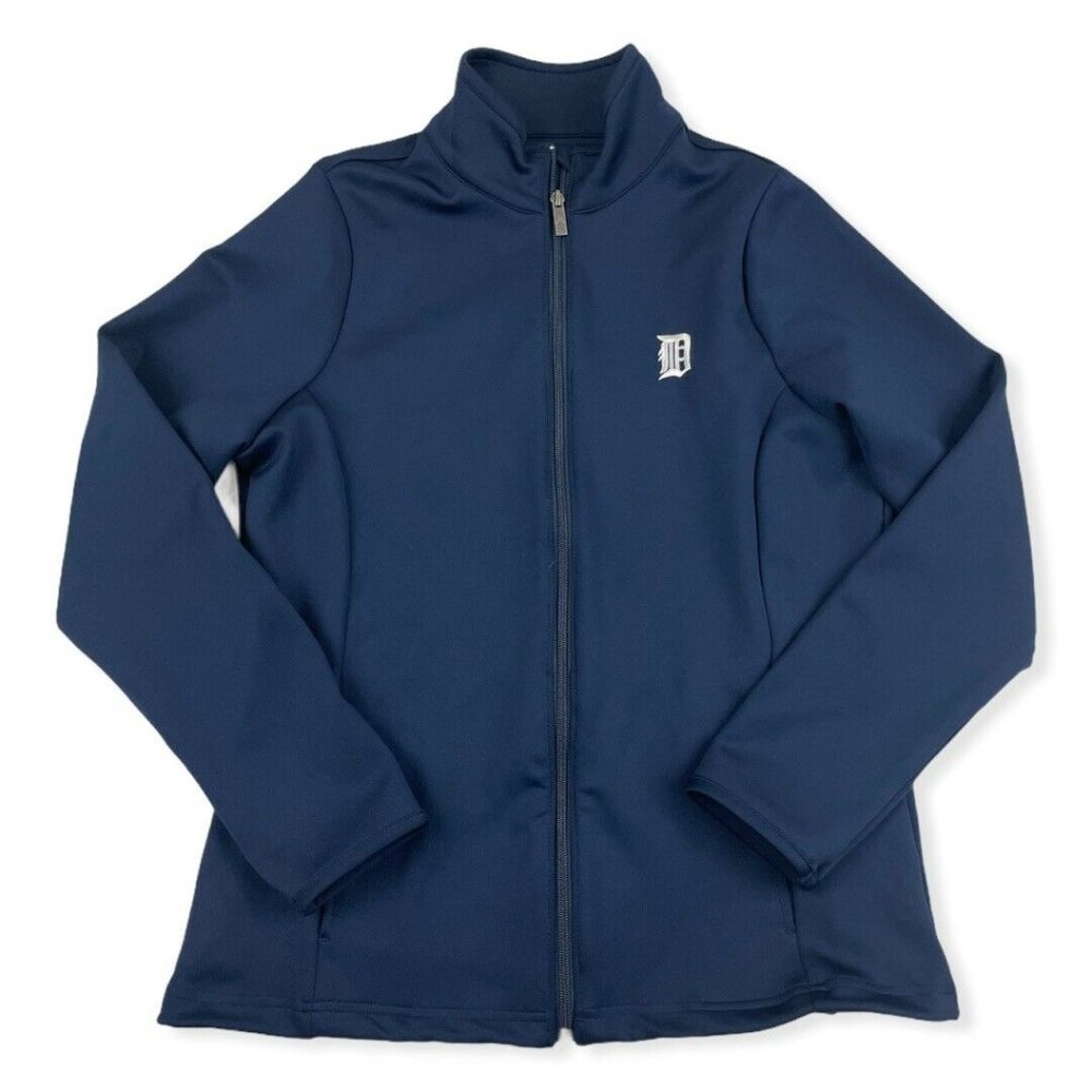 Antigua Womens DETROIT TIGERS MLB Blue Mock Neck